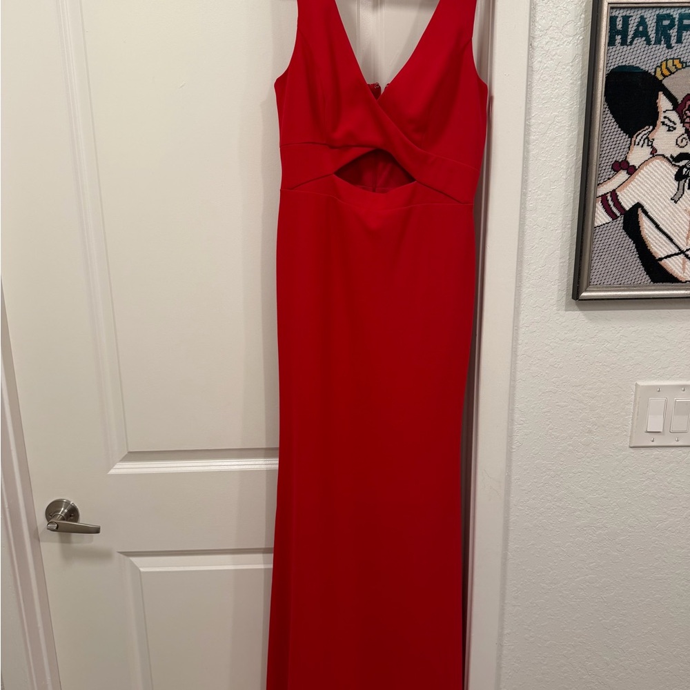 Aqua Elegant Red Sleeveless Gown